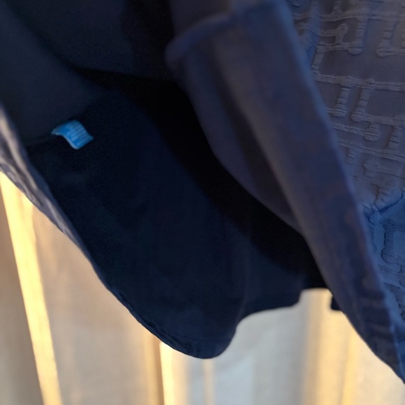 J. McLaughlin Navy Swing Dress. Size S. 2 side pockets. Geometric pattern. - Picture 5 of 8